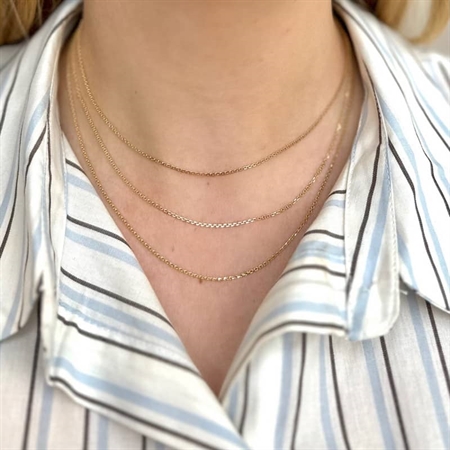 Anker Facetten Halskette aus vergoldetem silber (Verschiedene Größen und Längen)